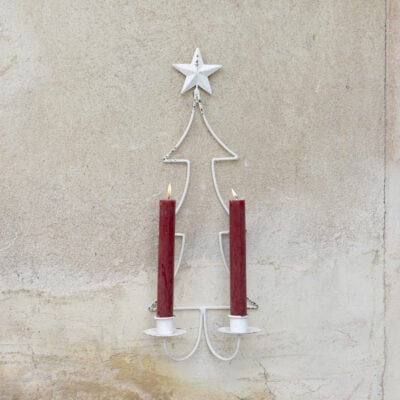 Festive Candle Holder Antique White