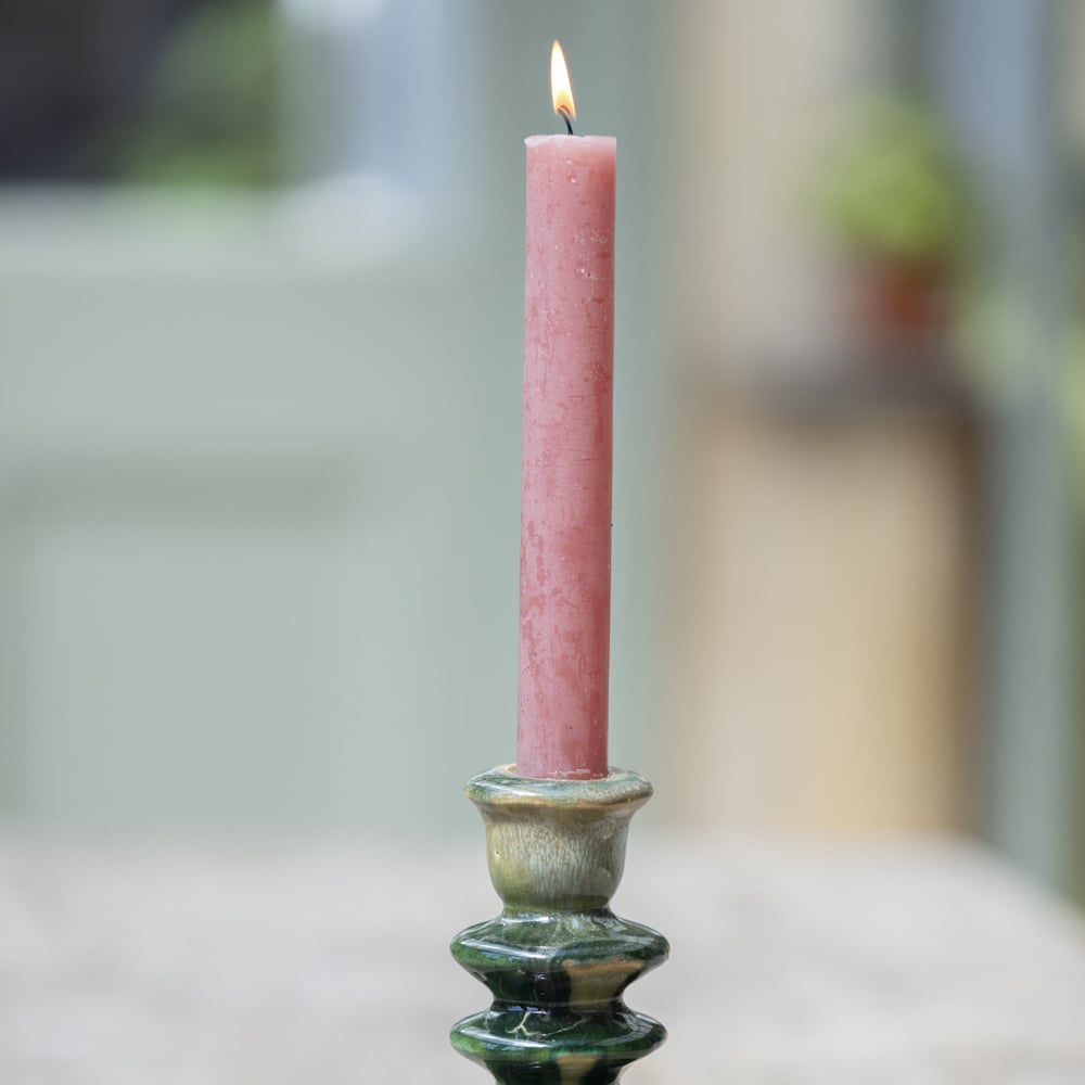 Glazed Candlestick Green