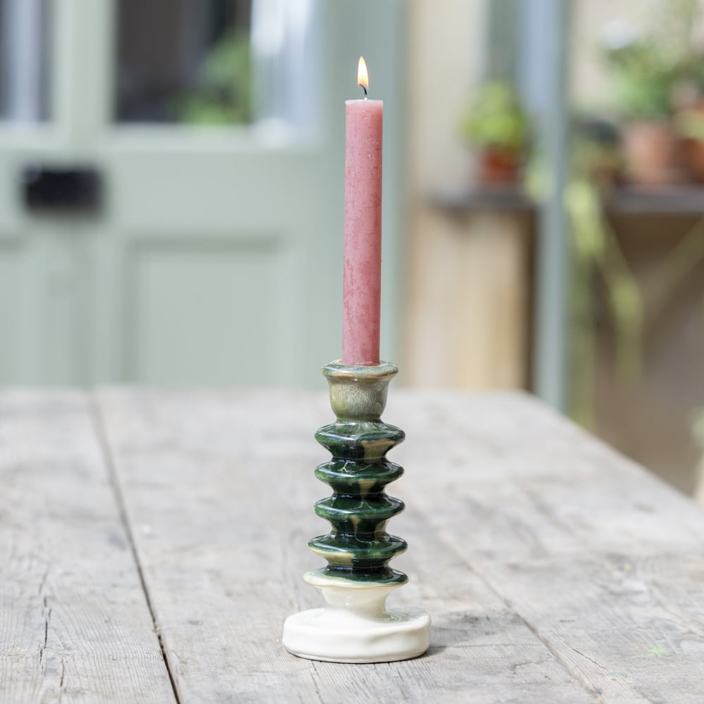 Glazed Candlestick Green