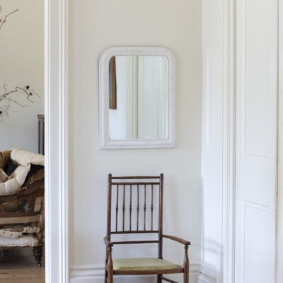 Vintage Mirror Antique White Small